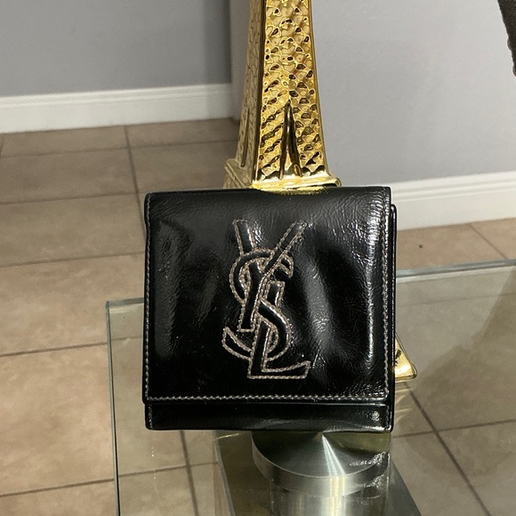 Yves Saint Laurent Shiny Black Wallet